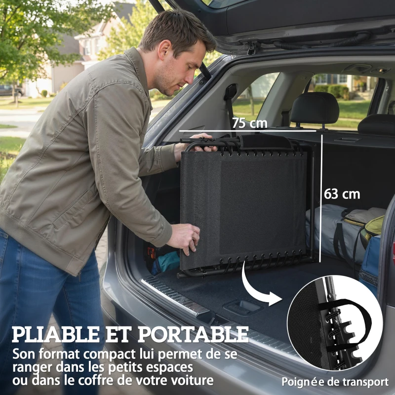 Outsunny Lot de 2 transats pliants avec pare-soleil, chaises longues inclinables avec coussin, poche latérale et poignée de transport, gris foncé