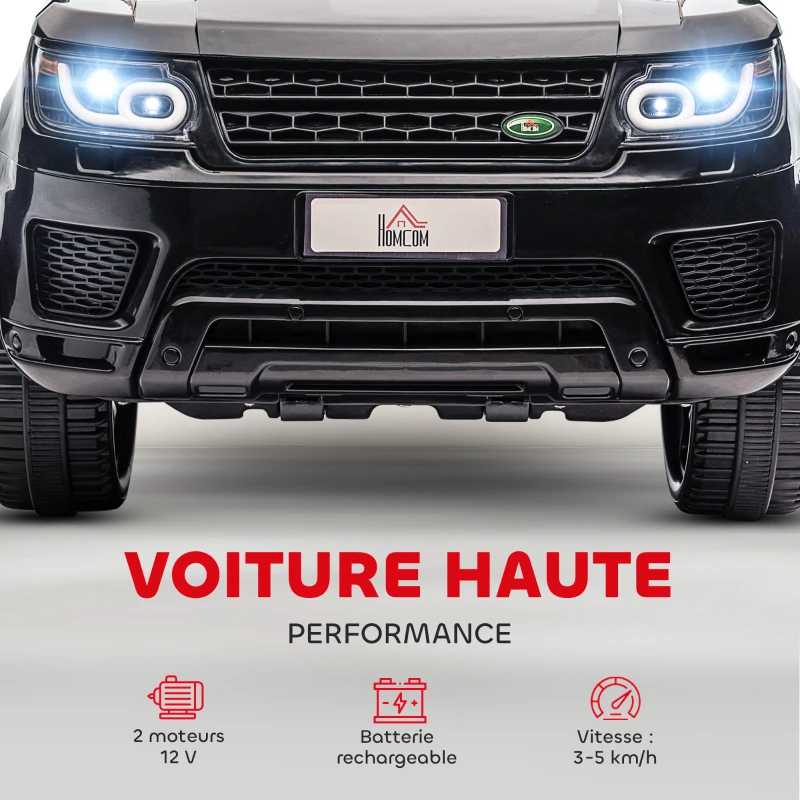 HOMCOM Voiture électrique enfants véhicule électrique 12 V double moteurs 3 à 5 km/h 110 x 68 x 52 cm noir(m-4)