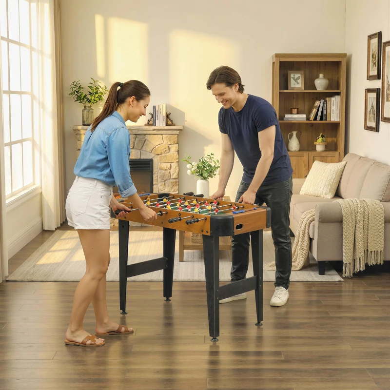SPORTNOW Baby-foot 92 cm, 22 joueurs, 2 balles, compteurs manuels, poignées antidérapantes, marron