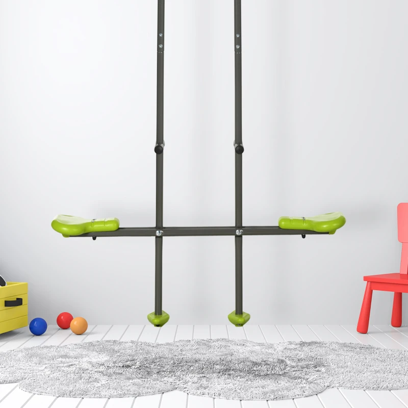 Outsunny Balançoire agrès vis-à-vis pour les enfants en acier et plastique pour portique - 3 à 6 ans 97,5 x 23 x 170 cm vert