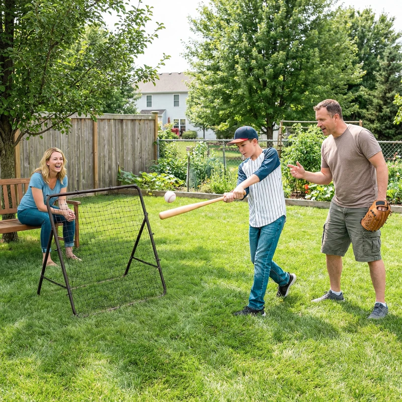 SPORTNOW Filet de Rebond Pliable Réglable à 5 Angles avec 24 Cordes Élastiques Filet pour Football, Acier, 120x73x112cm, Noir