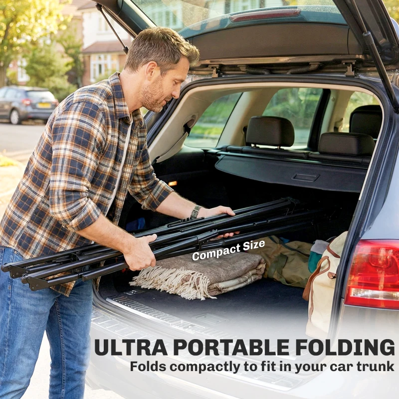 Outsunny Stelaż do hamaka, regulowany, składany, przenośny stojak z torbą, 290x78x100 cm, czarny