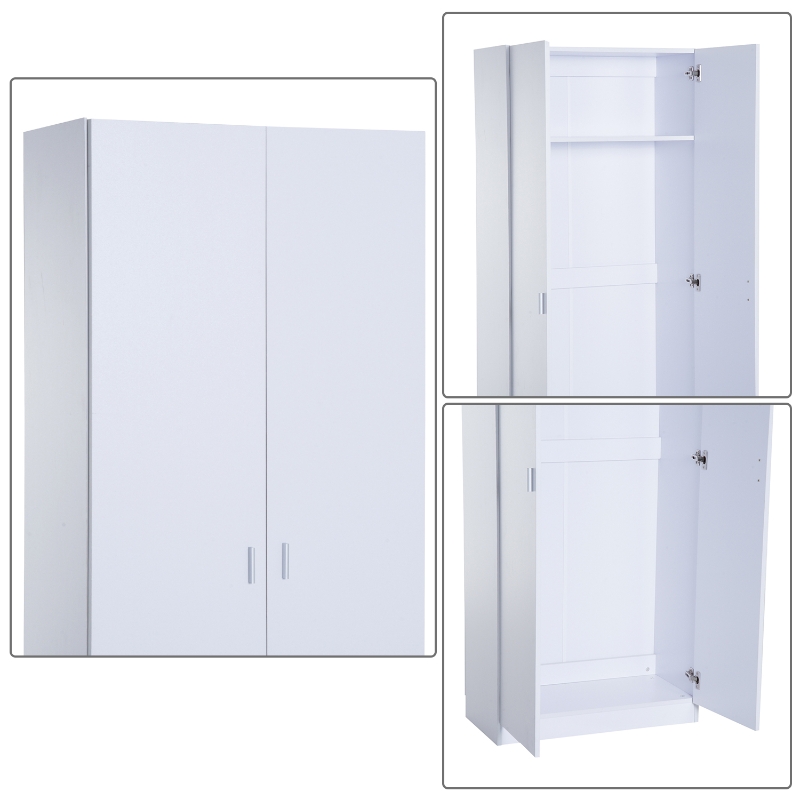 Homcom Armoire Haute Multi-Rangements en Bois 75 x 36 x 180 cm