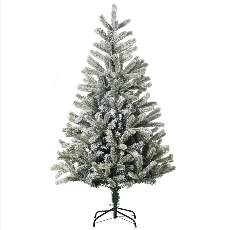 HOMCOM Sapin de Noël Artificiel enneigé Ø 90 x 150H cm 521 Branches épines Imitation Nordmann Grand réalisme