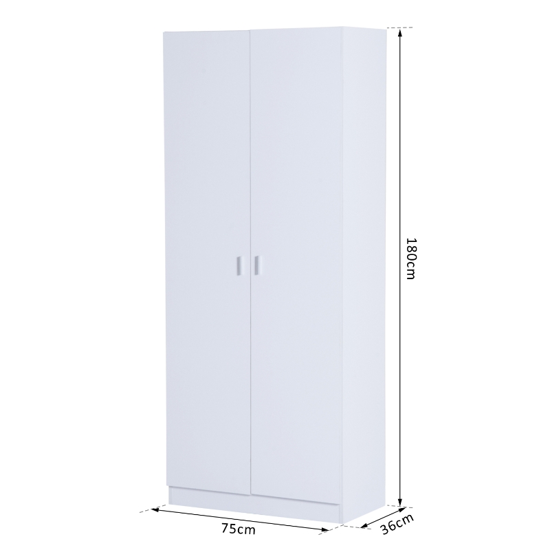 Homcom Armoire Haute Multi-Rangements en Bois 75 x 36 x 180 cm