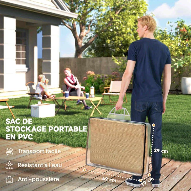 Outsunny Voile d'ombrage rectangulaire 4x6m toile ombrage extérieur protection anti-UV 185g/m² HDPE, pour jardin terrasse extérieur patio piscine balcon, sable