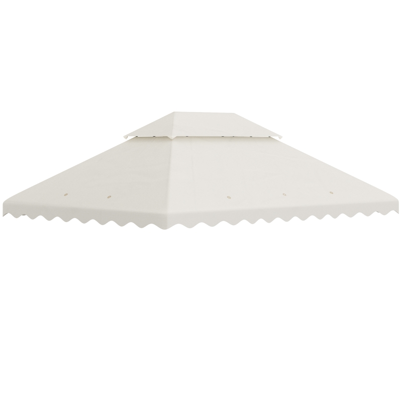 Outsunny Toile de rechange pour pavillon tonnelle tente toit de remplacement polyester haute densité 180 g/m² anti-UV 4 x 3 m