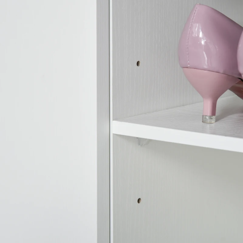 Homcom Suport Pantofi Lemn Alb – 83×30×90 cm cu Rafturi Deschise(m-12)