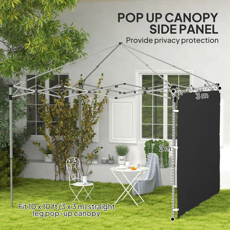Outsunny 195 x 295cm Replacement Gazebo Sidewall - Black