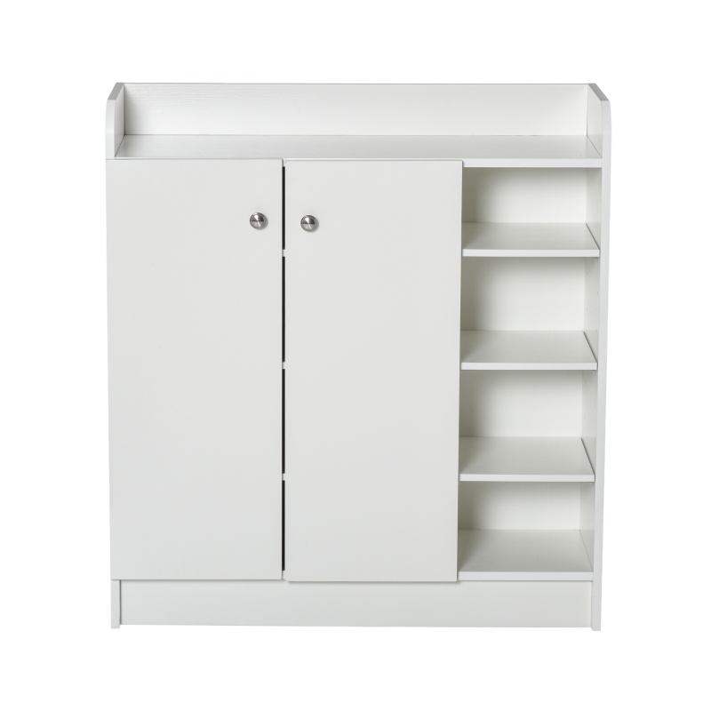 Homcom Suport Pantofi Lemn Alb – 83×30×90 cm cu Rafturi Deschise(m-15)