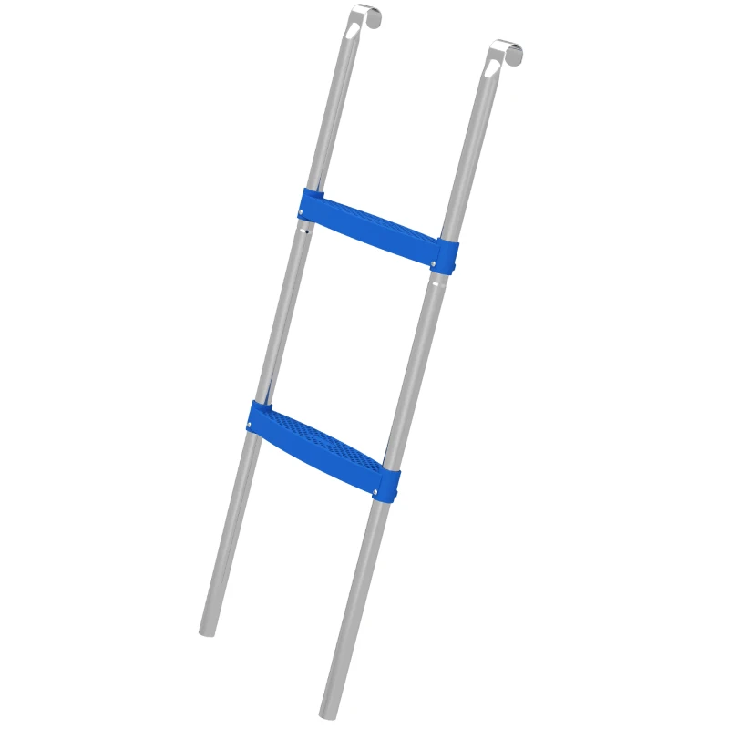 SPORTNOW Trampoline Ladder, 2-Steps with Horizontal Wide Steps, Universal Hook, Galvanised Steel Frame, 150kg Load Capacity