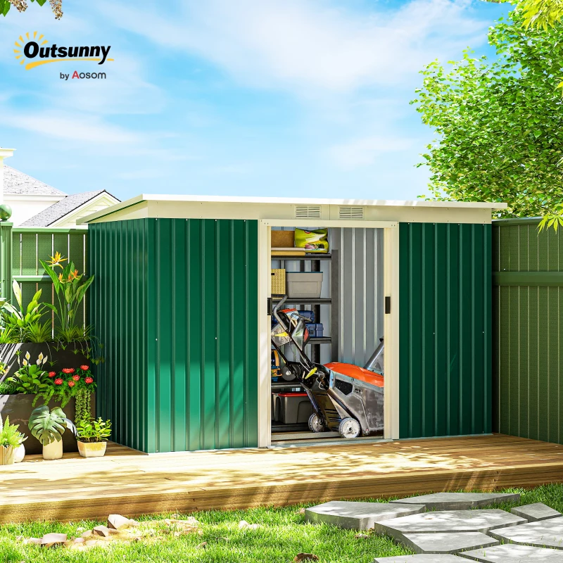 Outsunny 4ft x 9ft Steel Garden Tool Shed(m-10)
