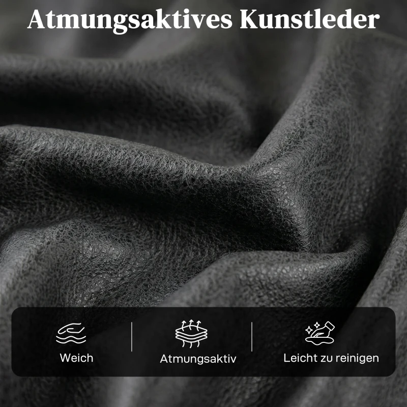 HOMCOM Riser- und Relaxsessel für Senioren, Elektrischer Lift-Sessel aus Kunstleder mit Doppelmotor, Federkissen, Schwarz
