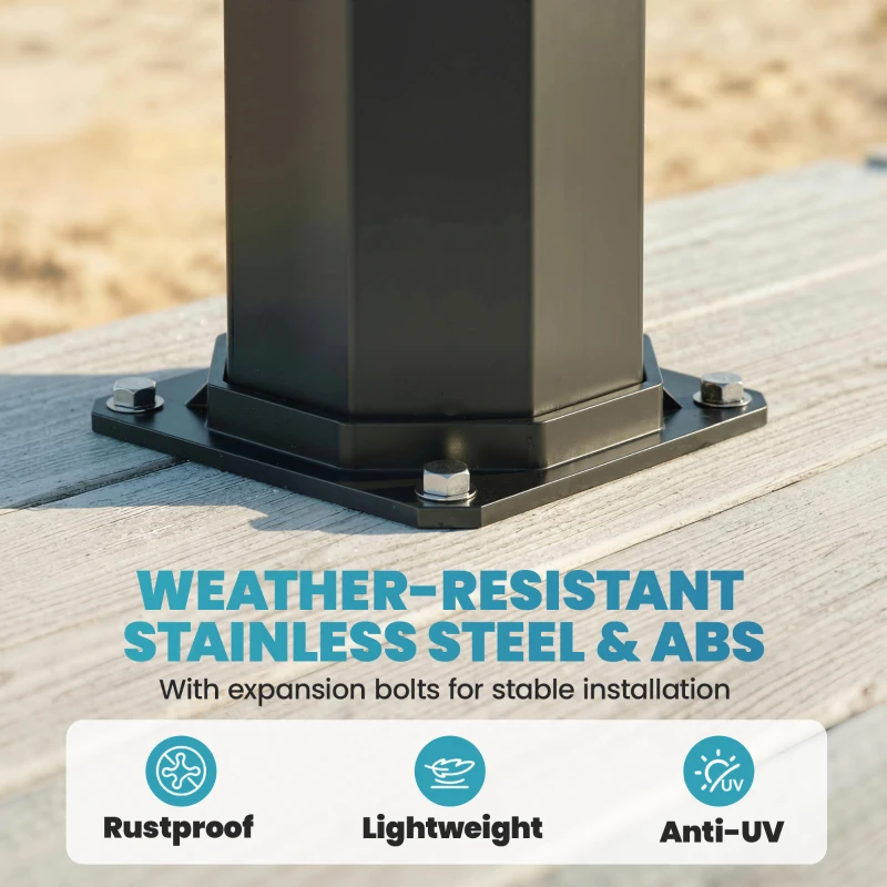 Outsunny Solardouche 60L tuindouche met draaibare regendouchekop, kraan, instelbare temperatuur