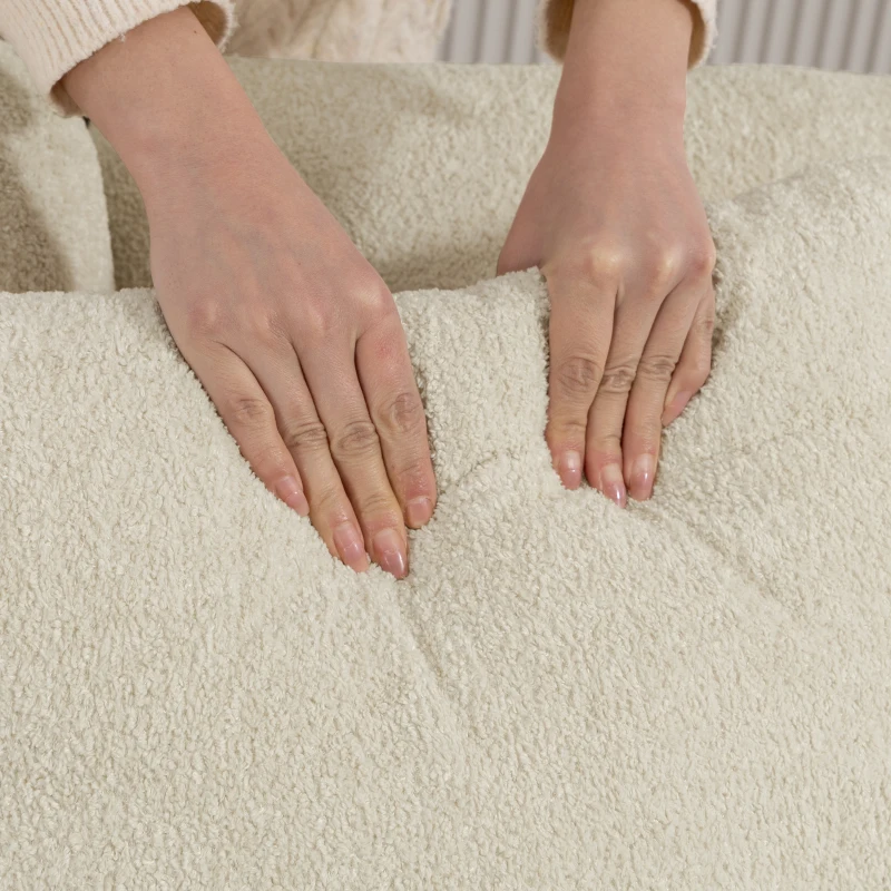 HOMCOM Sofá de canto com chaise longue reversível, sofá 3 lugares com aspeto aveludado, assentos largos e profundos, almofadas com molas, Bege