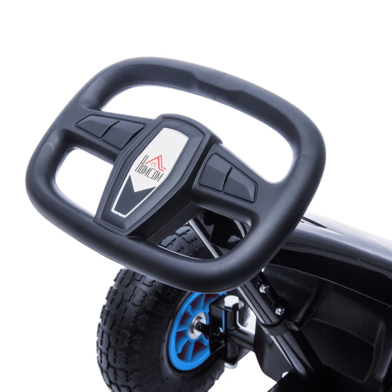 Homcom Go Kart Pedale Copii – Scaun Reglabil, Roti & Frana de Mana