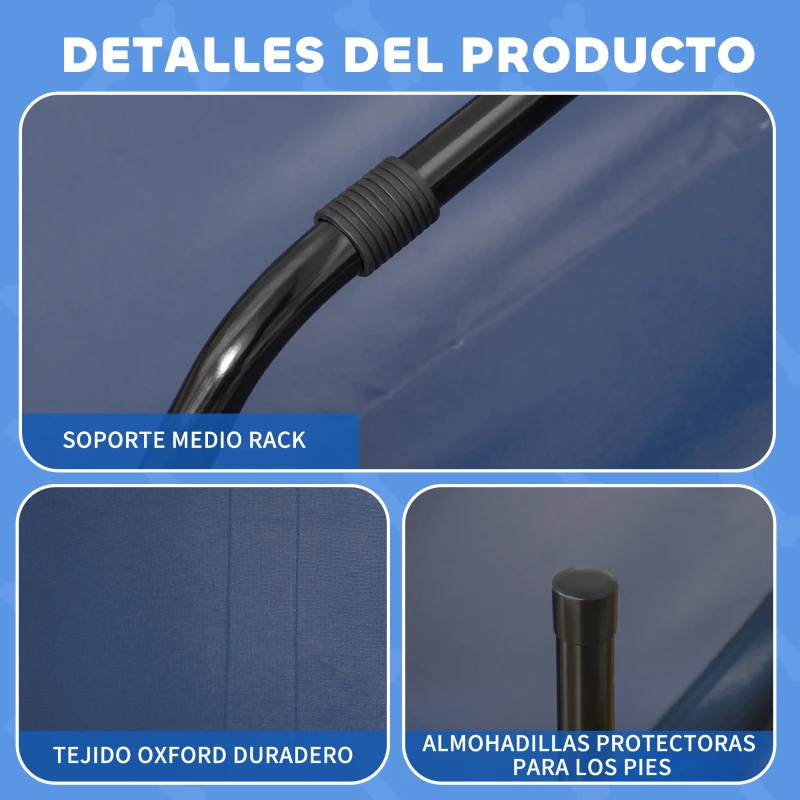 PawHut Cama Elevada para Perros Refrescante y Transpirable Cama para Perros Grandes 92x76x18 cm para Interior Exterior Azul