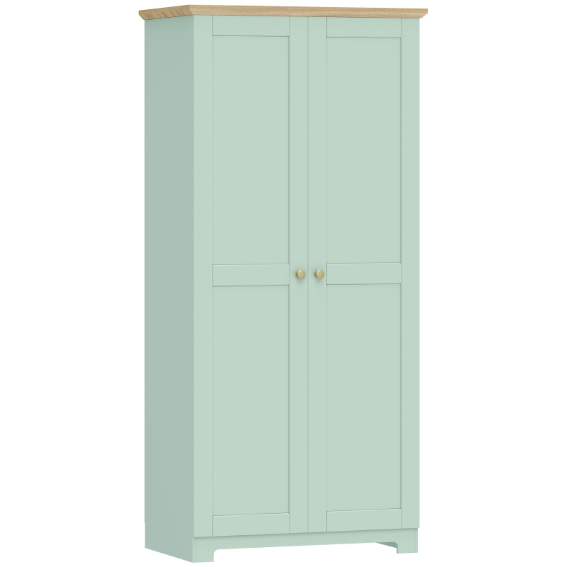 HOMCOM Kitchen Cupboard, 172cm Freestanding Storage Cabinet with Doors and Shelves, Light Green