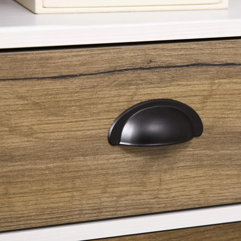 HOMCOM Dulap de bucătărie rustic cu dulapuri și sertar, 76,6x 35x 81,5cm, alb și maro