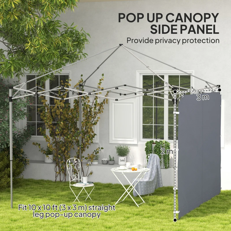 Outsunny 195 x 295cm Replacement Gazebo Sidewall - Grey