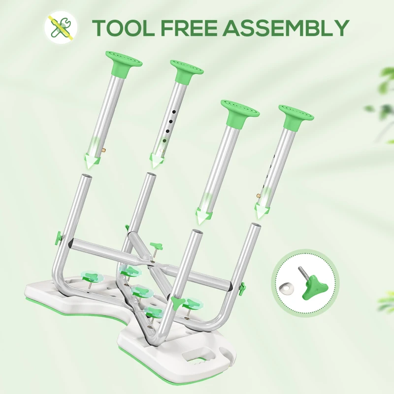 HOMCOM 39-51.5cm 'U' Seat Padded Shower Stool - Green