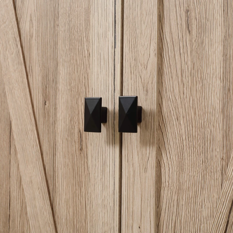 Homcom Bufet Lemn Natural – 4 Usi cu Rafturi Reglabile