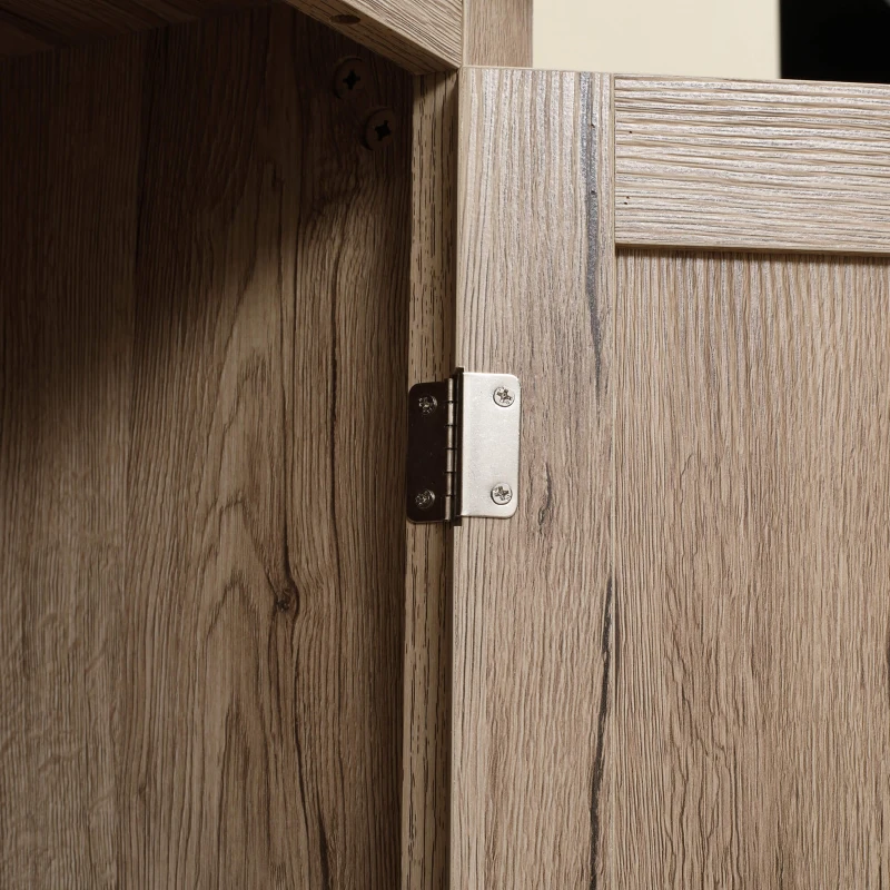 Homcom Bufet Lemn Natural – 4 Usi cu Rafturi Reglabile