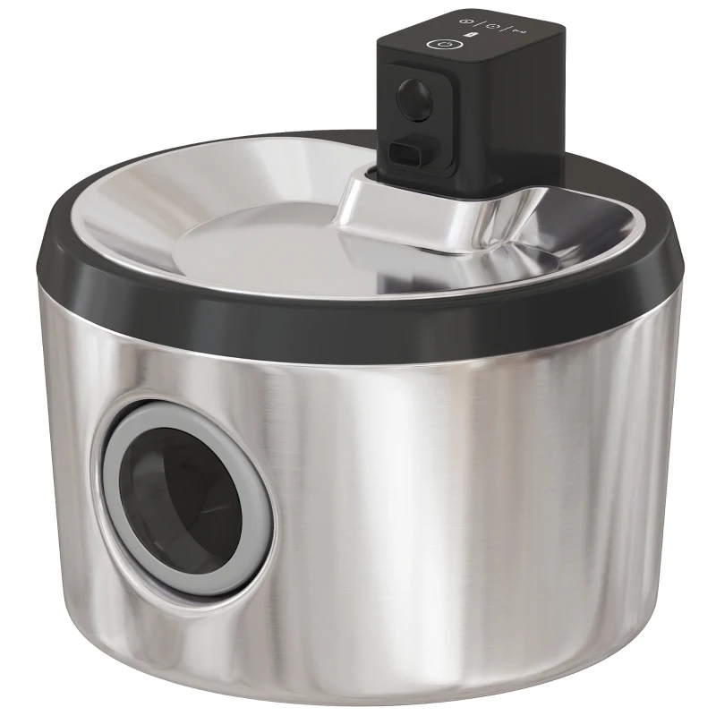 PawHut Fuente para gatos 4 L inalámbrica acero inoxidable con sensor de movimiento 12 filtros sistema de doble filtrado LED Plateado