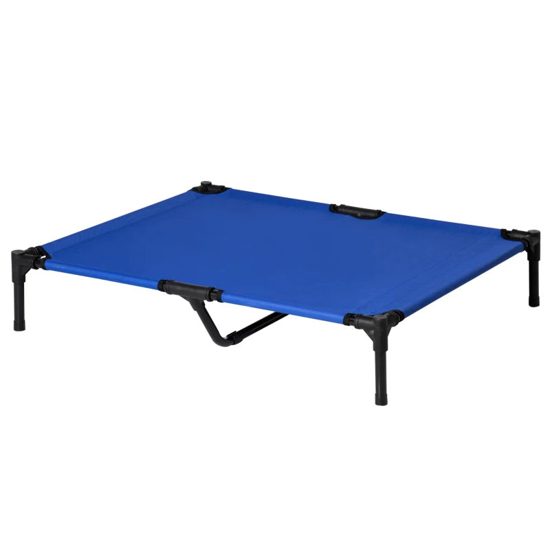 PawHut Cama Elevada para Perros Refrescante y Transpirable Cama para Perros Grandes 92x76x18 cm para Interior Exterior Azul