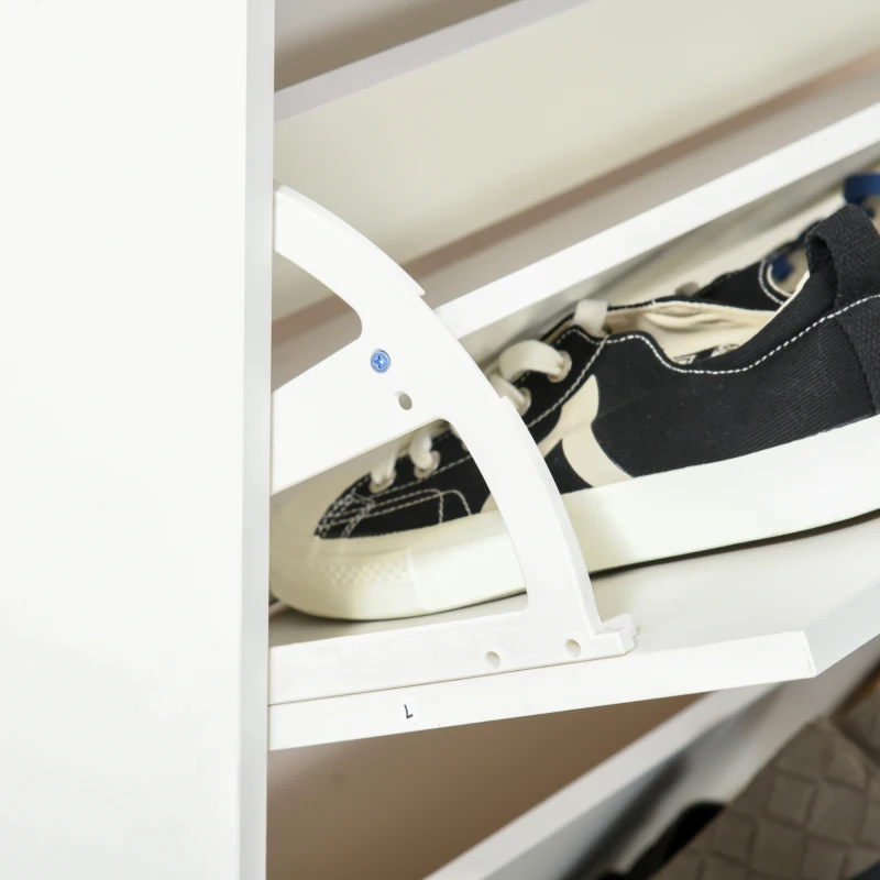 Homcom Suport Pantofi Modern – 16 Perechi, 2 Sertare & Raft Sticla