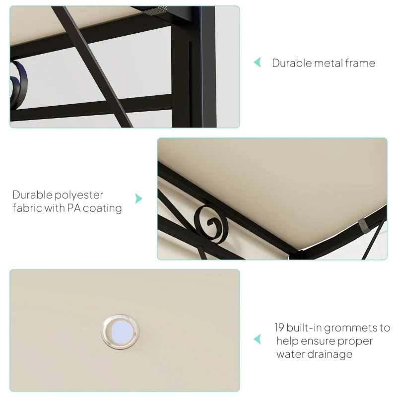 Outsunny Paviljoen tuinpaviljoen zonwering met opklapbaar afdak UV-bescherming 3 x 2,5 m