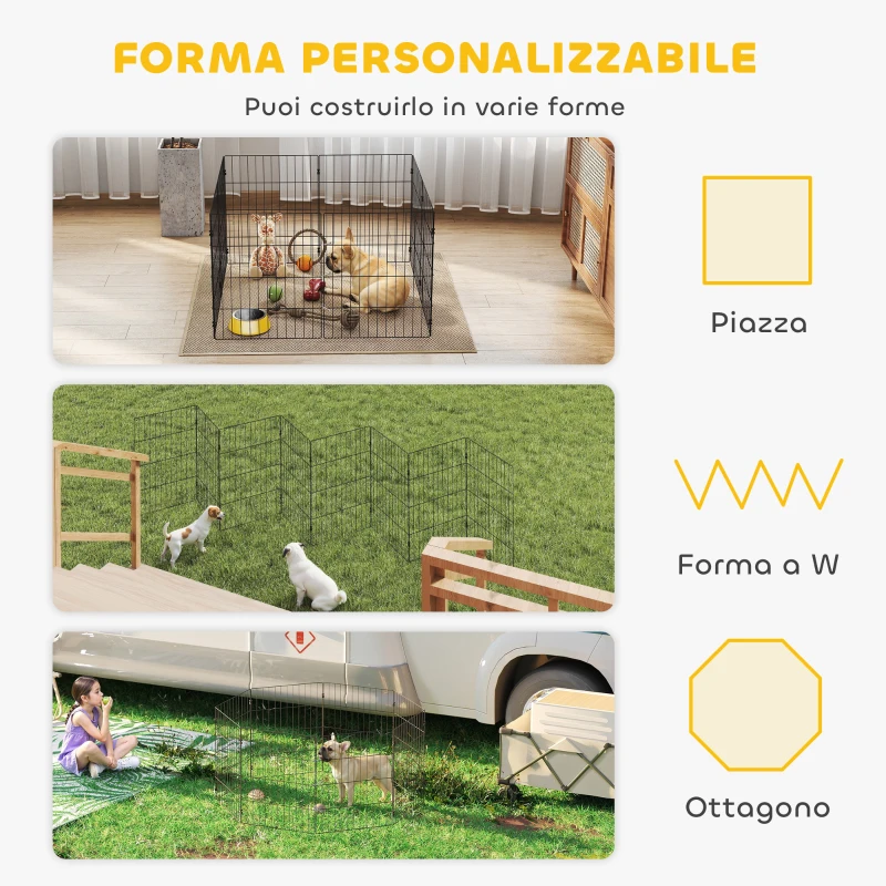 PawHut Recinto per Cani Recinto Espandibile Pieghevole, 50x60 cm, Nero
