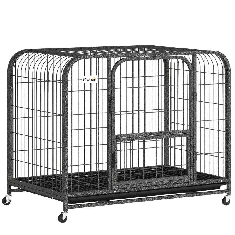PawHut Heavy Duty Dog Crate,93 x 58 x 76 cm, Large Dog Cage for Small to Medium Breeds