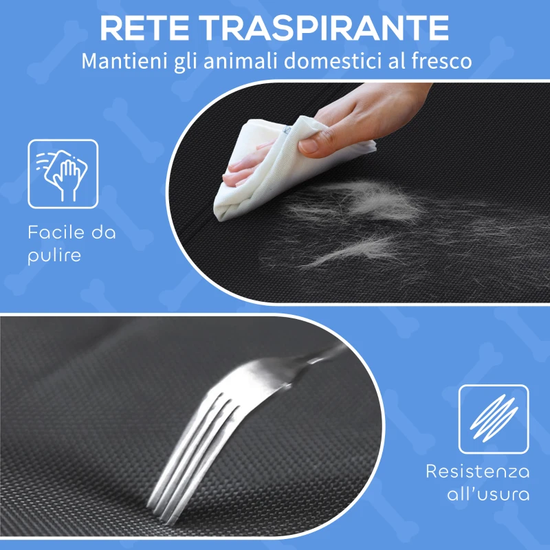 PawHut Lettino per Cani Rialzato con Poggiatesta Interno ed Esterno, 106x81x33 cm, Nero