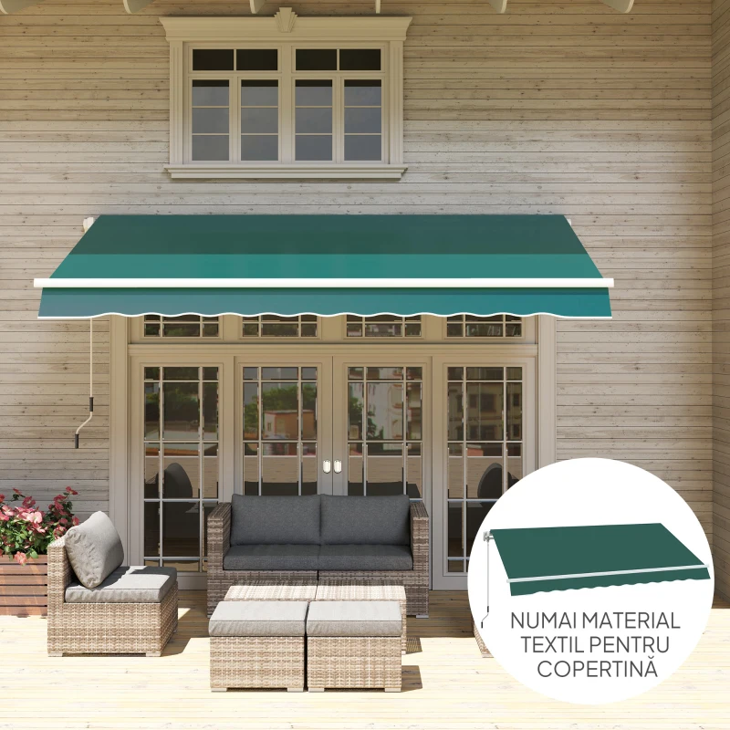 Outsunny Material de Înlocuire pentru Copertină Retractabilă, 282x250 cm, Verde