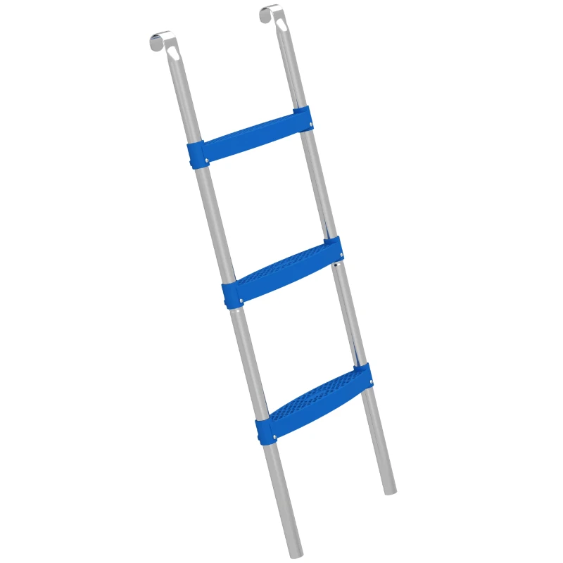 SPORTNOW Trampoline Ladder, 3-Steps with Horizontal Wide Steps, Universal Hook, Galvanised Steel Frame, 150kg Load Capacity