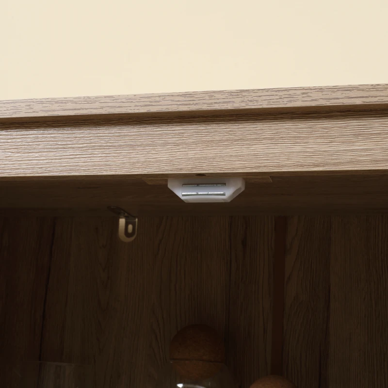 Homcom Bufet Lemn Natural – 4 Usi cu Rafturi Reglabile