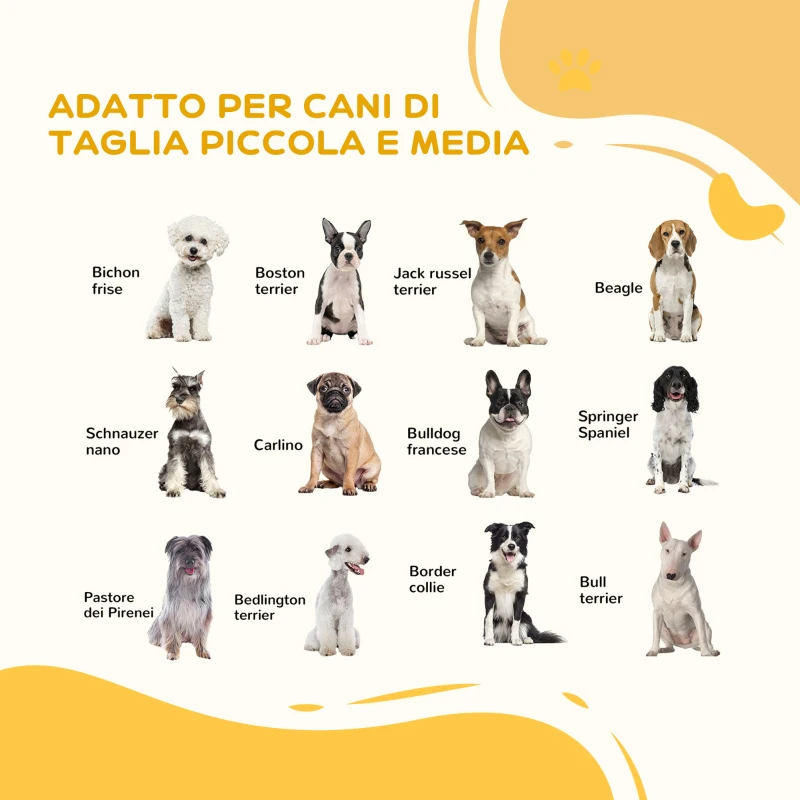 PawHut Cancellino per Cani Pieghevole con 4 Pannelli e Piedini Triangolari, 280x70 cm, Bianco