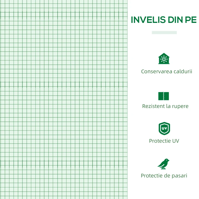 Outsunny Seră de Grădină cu Acoperire din PE, Țepușe și Margini Extinse, 120x60x60cm, Verde