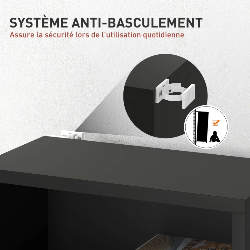 HOMCOM Rangements pour CD et DVD 9 compartiments et 6 étagères réglables capacité max. 260 CD/120 DVD 33 x 24 x 140 cm noir