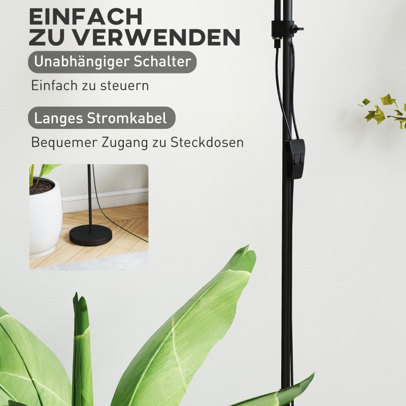 HOMCOM Uplighter, Mutter-und-Kind-Stehlampe, hohe Lampe mit 3 Farbtemperaturen und flexiblem Schwanenhals, Schwarz