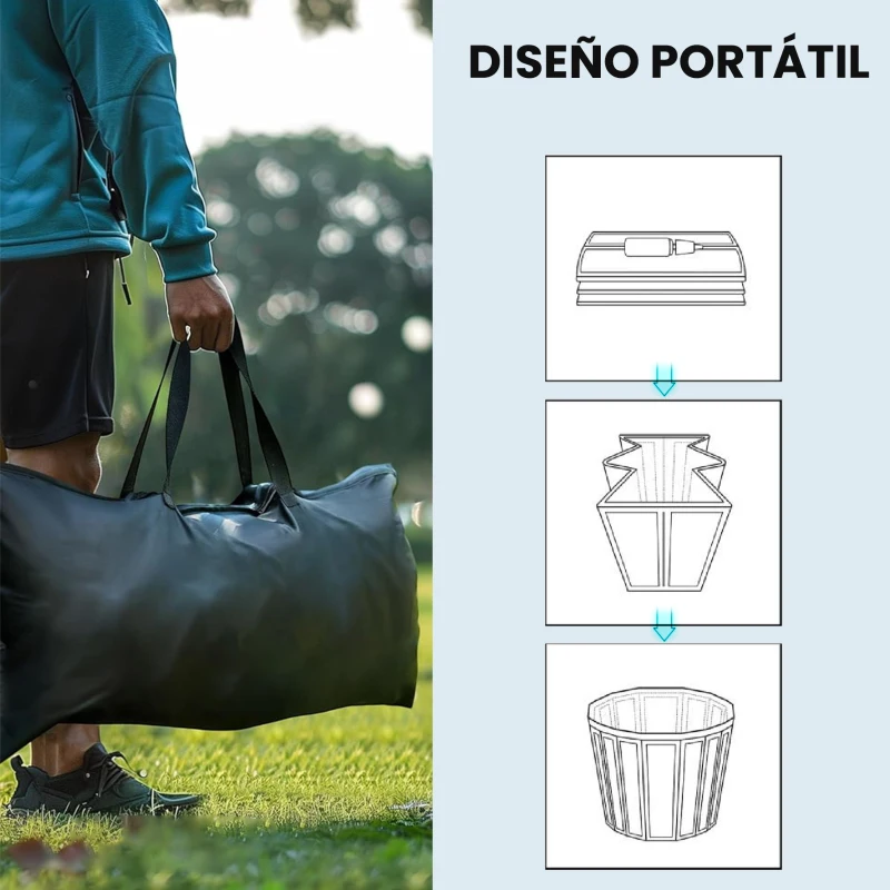 Outsunny Bañera de Hielo 280L Bañera Hinchable Portátil para Recuperación de Atletas con Cubierta y Bomba Ø78x71 cm