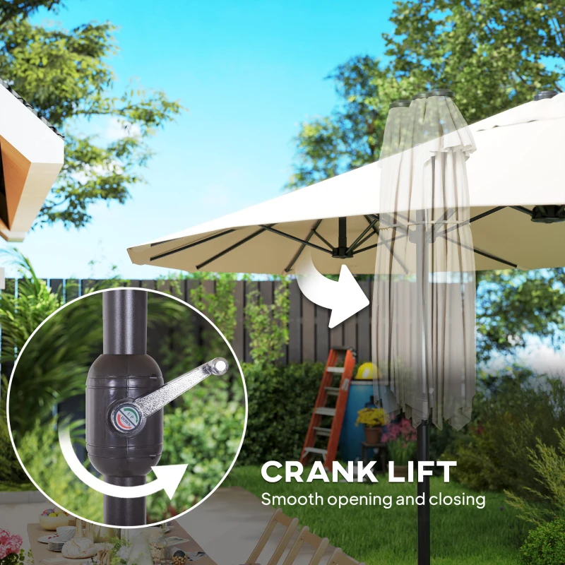 Outsunny 4.6m Double Garden Parasol - Beige