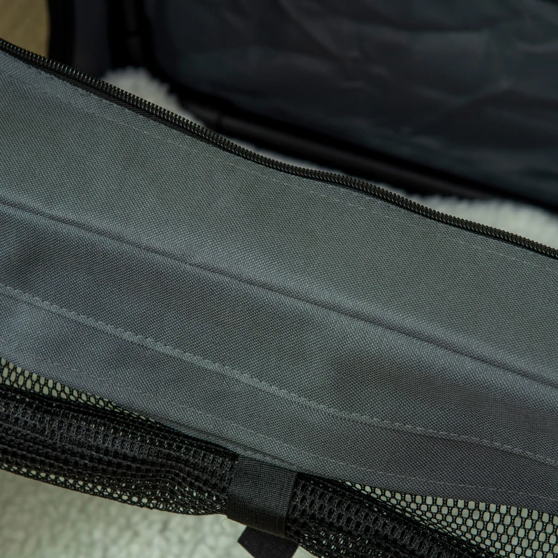 PawHut Trasportino per Cani Mini e Gatti con Cuscino, Sacca di Trasporto e Porte a Rete, 60x42x42 cm, Grigio