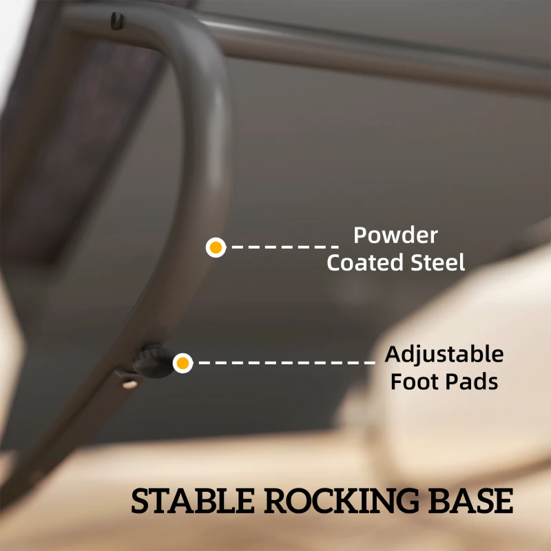 Outsunny Fotel bujany z szerokim siedziskiem z siatki i grubą poduszką, 101 x 66 x 63 cm, szary