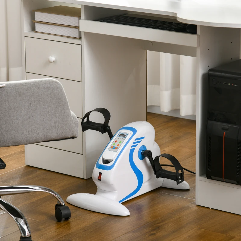 SPORTNOW Mini vélo d'appartement pédales statiques pédalier d'appartement avec 12 vitesses réglables télécommande et écran LCD