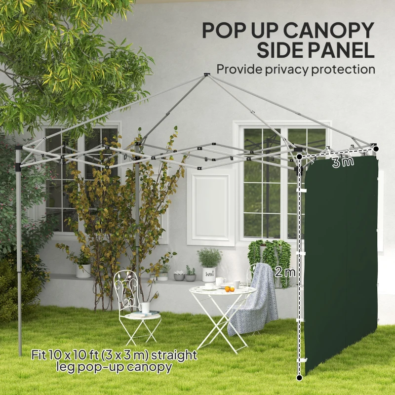 Outsunny 195 x 295cm Replacement Gazebo Sidewall - Green