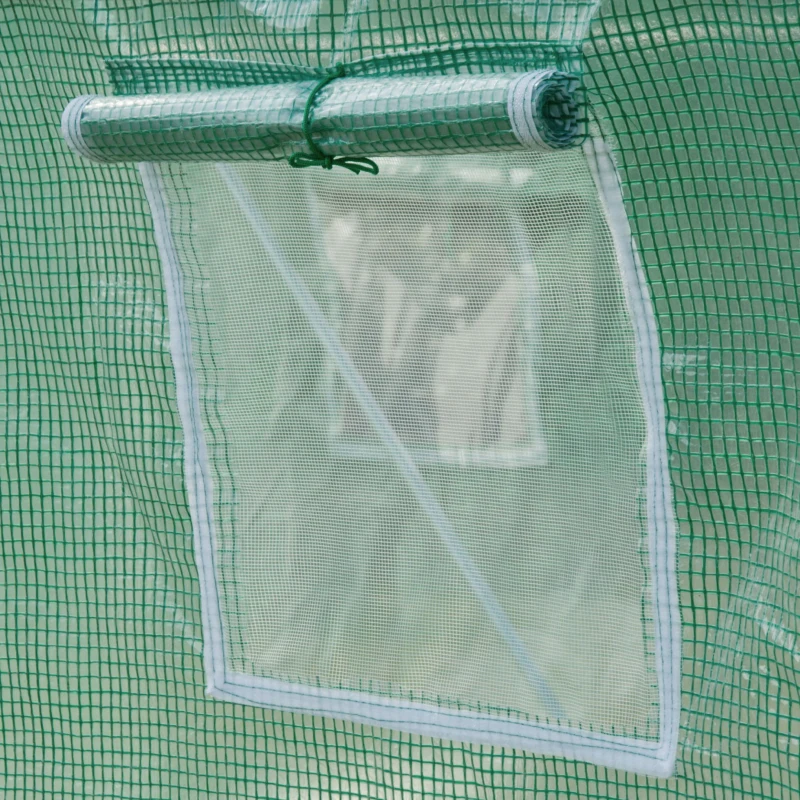 Outsunny 3 x 2 x 2m Greenhouse Replacement Cover ONLY Winter Garden Plant PE Cover for Tunnel Walk-in Greenhouse with Roll-up Windows Door Outdoor