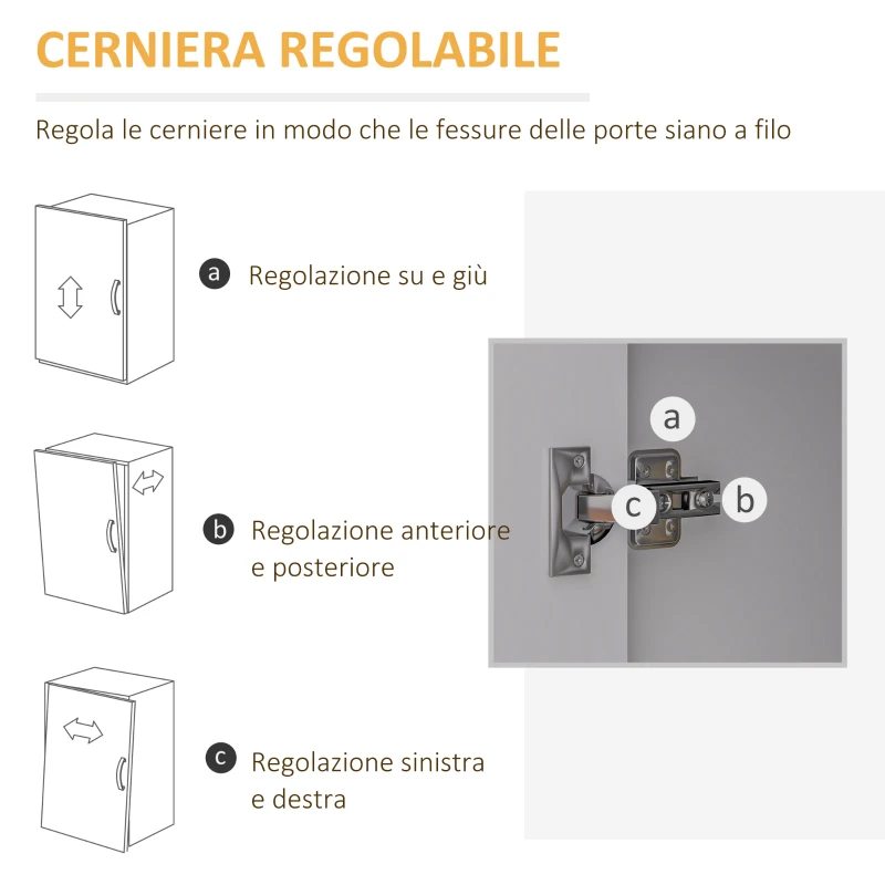 HOMCOM Mobile Laterale con 5 Cassetti, Armadietto con Ripiano Regolabile, Mobiletto da Ufficio su Ruote, Supporto per Stampante per Ufficio Domestico, Bianco