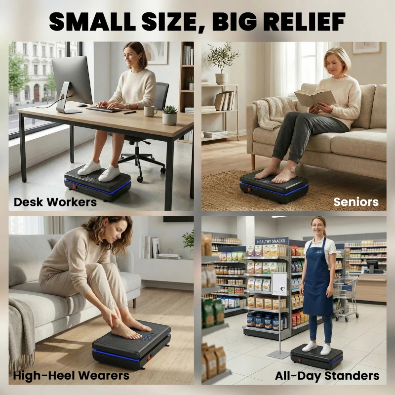 SPORTNOW Plateforme vibrante Rüttelplatte avec 120 niveaux d'intensité 5 programmes Éclairage LED Bandes de résistance Antidérapante